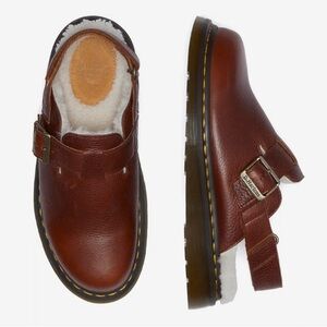 Dr. Martens Brown Leather Mules with Buckle